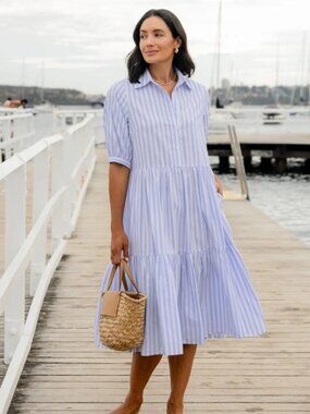 Maye Marnie Shirt Dress, sky blue, XS petite